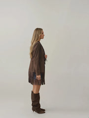 Sierra Fringe Suede Jacket – Desert Night Glam Meets Western Cool
