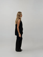 Malibu Road Black Rabbit & Fox Fur Vest