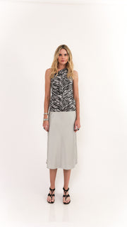 Echo One Shoulder Top Zebra Print