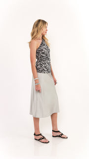 Echo One Shoulder Top Zebra Print