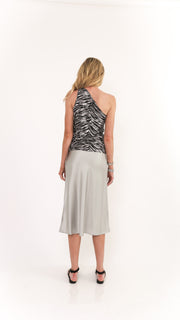 Echo One Shoulder Top Zebra Print