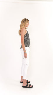 Gracious One Shoulder Animal Print Top