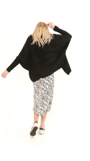 Love Black and White Zebra Print Skirt