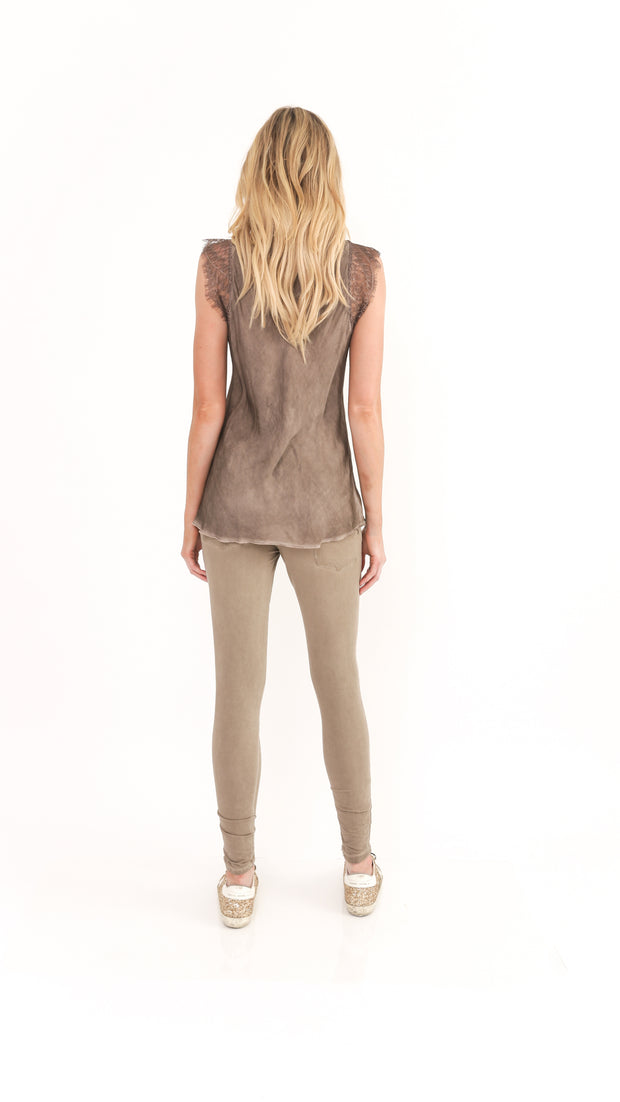 Summer Cap Sleeve Mocha Top