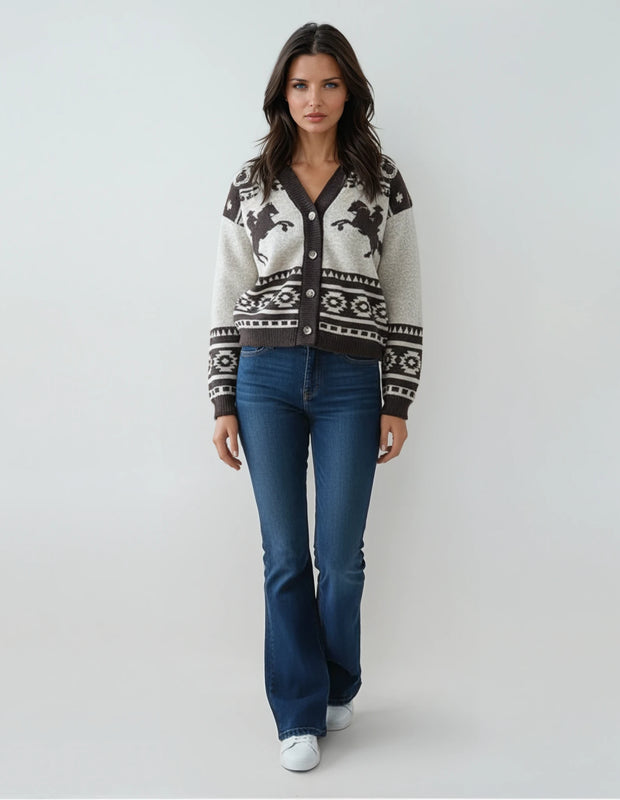Western Rider Chocolate Knit Cardigan – Malibu Road Exclusive