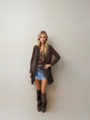 Sierra Fringe Suede Jacket – Desert Night Glam Meets Western Cool