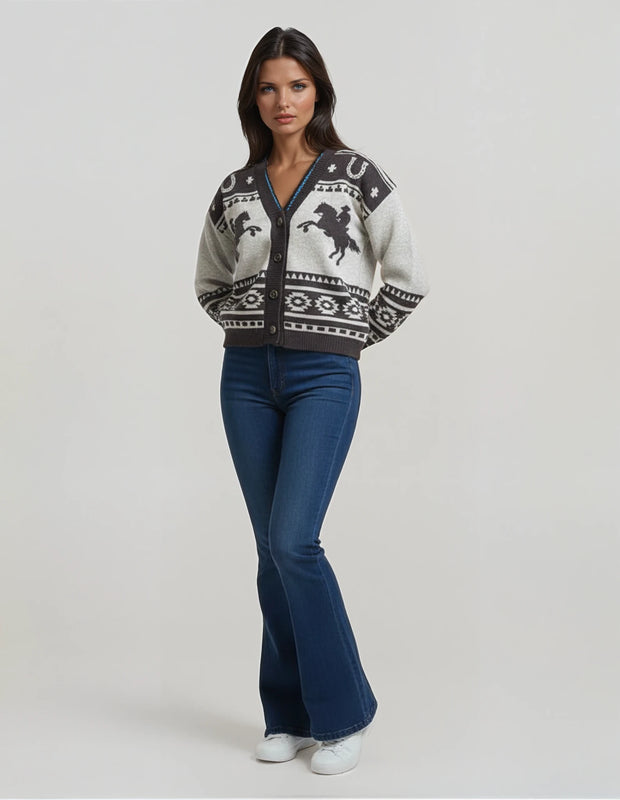 Western Rider Chocolate Knit Cardigan – Malibu Road Exclusive
